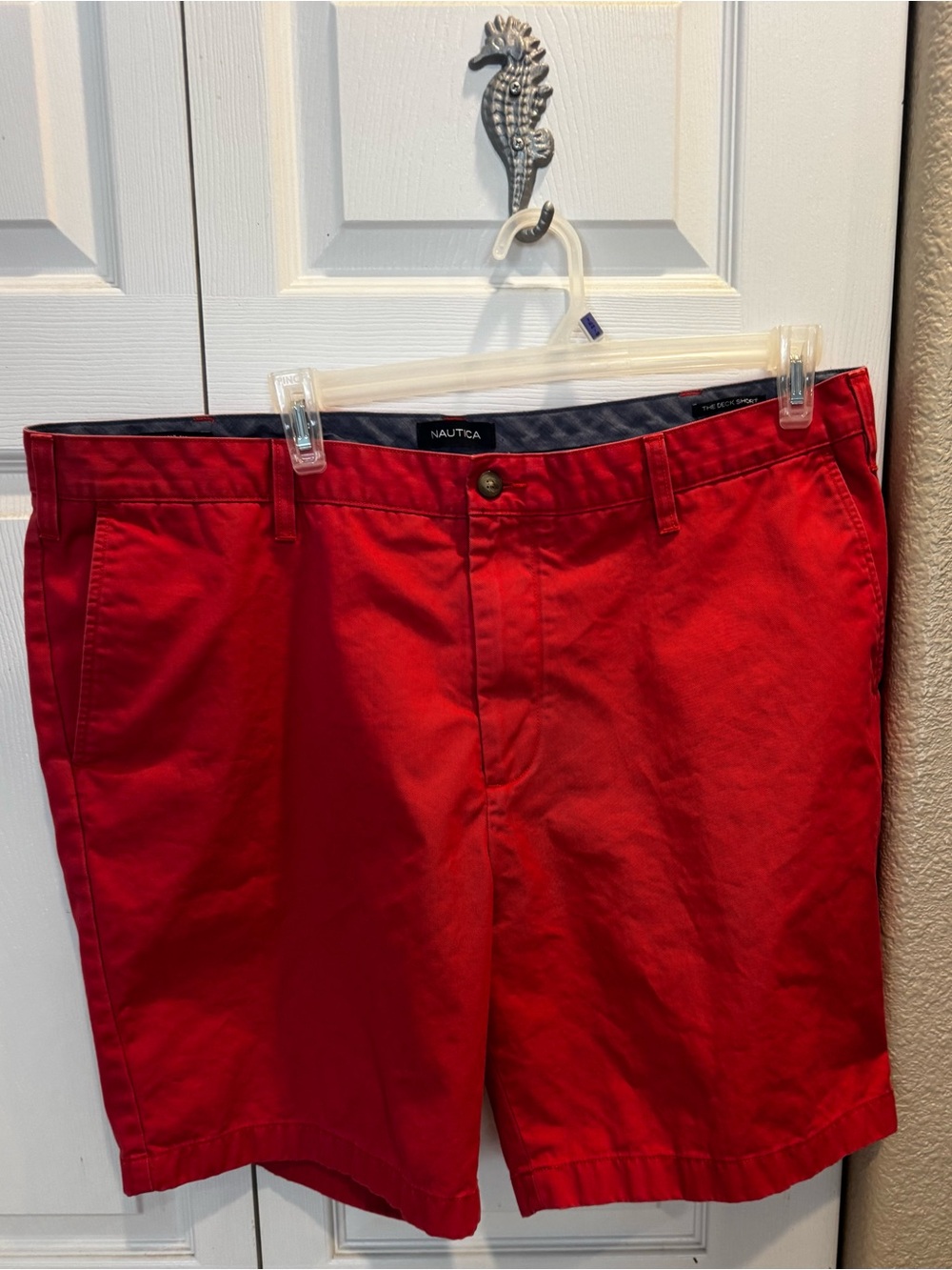 Nautica Muted Red Men's Chino Deck Shorts